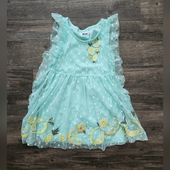 Epic Threads Tulle Polka Dot Lemonade Embellished Ruffled Dress - Picture 1 of 5